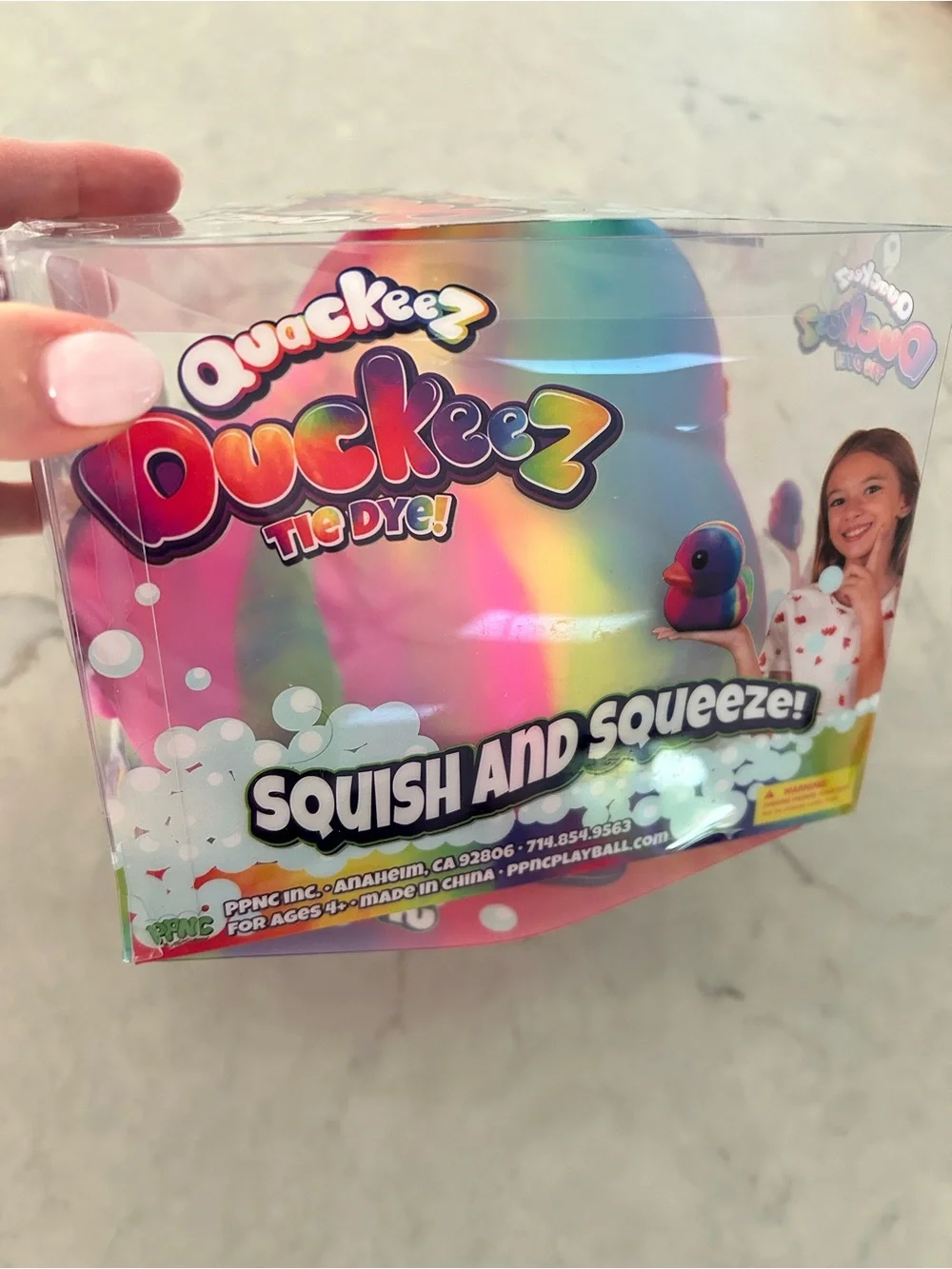 Quackeez Squish and Squeeze Kids Duck Toy - Tie Dye